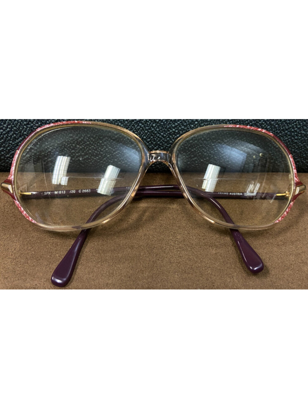 VTG NOS Silhouette Lights Red Pink & Clear Plastic Glasses 56-13-135 FRAMES ONLY